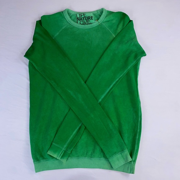 Freecity Supervintage Green Blue Supermat Open Hand Sweatshirt Women's XS New - Picture 2 of 16